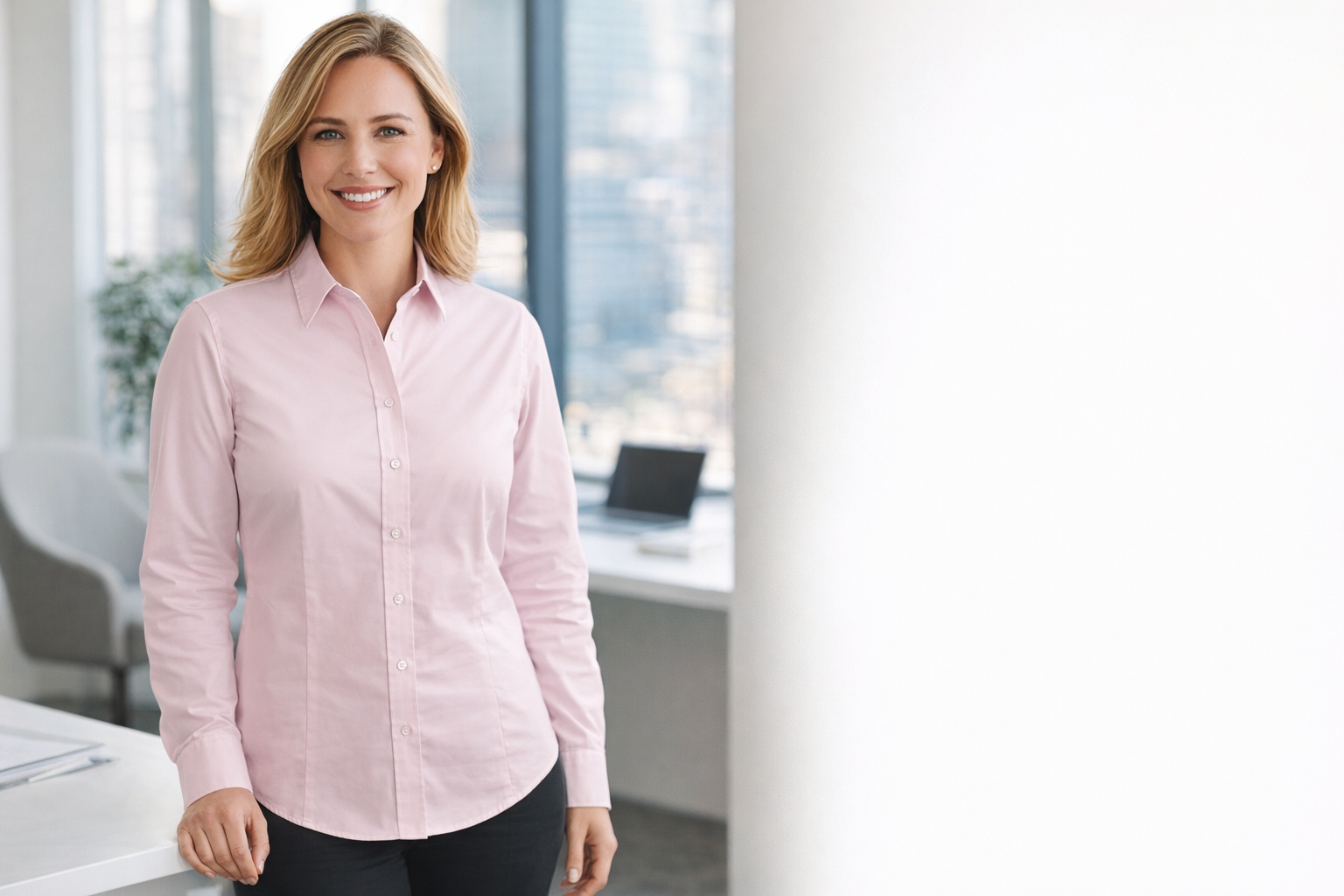 Ladies' Shirt Longsleeve Poplin personalizzabile